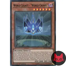 Yugioh World Legacy - "World Crown" MP19-EN082 Super Rare 1st Edition LP - Image 1