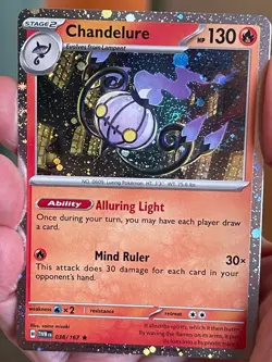 POKEMON CHANDELURE 038/167 RARE COSMOS HOLO WITH SWIRL TWILIGHT MASQUERADE NM - Image 1