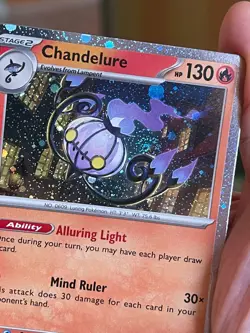 POKEMON CHANDELURE 038/167 RARE COSMOS HOLO WITH SWIRL TWILIGHT MASQUERADE NM - Image 3