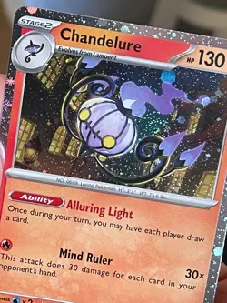 POKEMON CHANDELURE 038/167 RARE COSMOS HOLO WITH SWIRL TWILIGHT MASQUERADE NM - Image 4