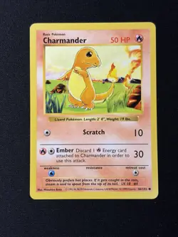 Pokemon Charmander Base Set 46/102 SHADOWLESS Vintage WOTC (LP Condition) - Image 1