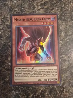 Yugioh Masked HERO Dusk Crow - MZMU-EN014 - 1st Ed. Super Rare - NM - Image 1