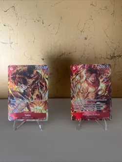 One Piece TCG Sabo OP05-007 & Portgas.D.Ace ST15-005 Illustration Box 5 English - Image 1
