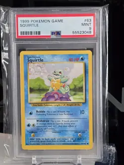 Pokemon Squirtle 63/102 Base Set Regular 40 HP Common English PSA 9 Card - Image 2
