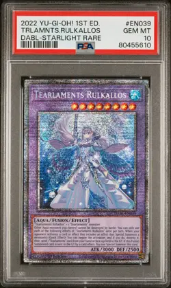 YUGIOH 1ST DABL-EN039 TEARLAMENTS RULKALLOS STARLIGHT PSA 10 GEM MINT #80455610 - Image 1