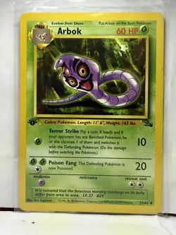 1st Edition Arbok 31/62 Fossil Set - Uncommon Pokemon Card - NM/Mint - Image 1