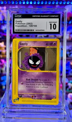 Gastly Non-Holo 109/165 CGC 10 Expedition Base Set Graded Pokemon Card - Image 1