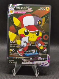 Ash Pikachu VCOS Pokemon Card Holo Cosplay ART FREE SHIPPING - Image 1