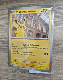 Pikachu At The Museum Pokemon X Natural History Museum. Jumbo Promo Card. Sealed - Image 1