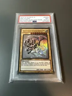 Yugioh Blue-Eyes White Dragon GLD5-EN001 Ghost Rare Eric Stuart Auto Kaiba PSA - Image 2