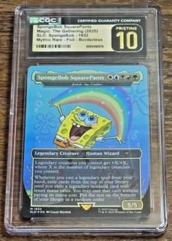 MTG FOIL MYTHIC RARE BORDERLESS Spongebob Squarepants CGC PRISTINE GRADE 10 - Image 1