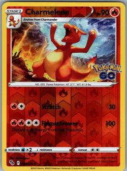 Charmeleon Pokemon GO Reverse Holo 009/078 LP-NM Pokemon card - Image 1