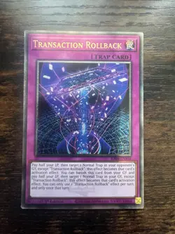 Transaction Rollback RA04-EN105 Quarter Century Secret Rare Near Mint 1st Yugioh - Image 1
