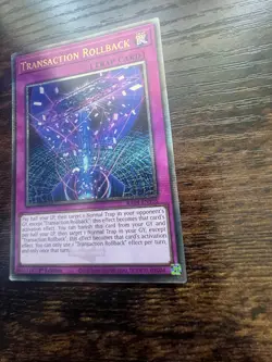 Transaction Rollback RA04-EN105 Quarter Century Secret Rare Near Mint 1st Yugioh - Image 2