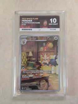 Pokemon TCG - Herdier - White Flare - 155/086 - Illustration Rare - ACE Grade 10 - Image 1