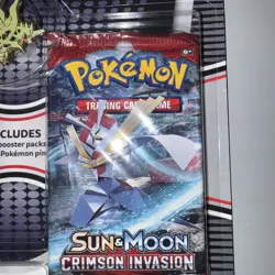 Pokemon TCG: Sun & Moon Crimson Invasion two-booster-pack blister pack W/pin - Image 4