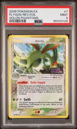 2006 POKEMON EX HOLON PHANTOMS #7 FLYGON-REVERSE FOIL PSA 9 - Image 1
