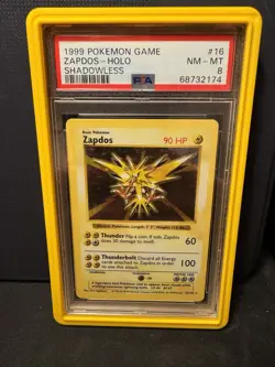 Pokemon TCG Zapdos Shadowless Base Set PSA 8 - Image 1