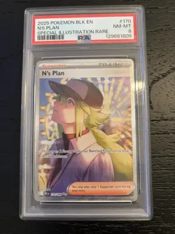 2025 Pokemon Black Bolt EN - N’s Plan - Special Illustration Rare #170 PSA 8 - Image 1