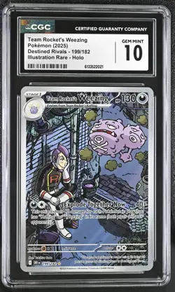 Pokemon Team Rocket's Weezing 199/182 Illustration Rare Destined Rivals - CGC 10 - Image 1