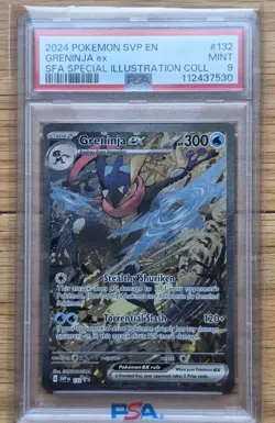 PSA 9 Greninja 🔥Ex #132 2024 Pokemon Black Star Promo Shrouded Fable - Image 1