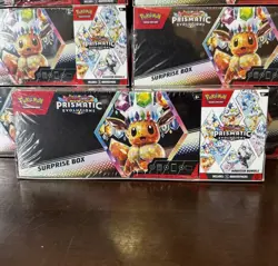Pokemon Prismatic Evolutions Surprise Box & Booster Bundle SEALED Lot of 4 - Image 1