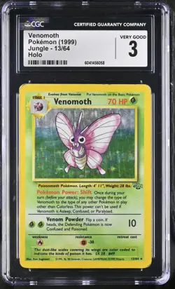 POKEMON 1999 Venomoth 13/64 Jungle Holo - CGC 3 - Image 1