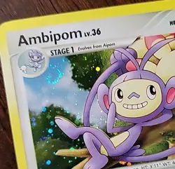 VLP! Ambipom 3/123 Holo Rare SWIRL Pokemon TCG D&P Mysterious Treasures 2007 - Image 1