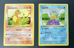 Pokemon 1st Edition Shadowless base Set Squirtle And Charmander LP - Image 1