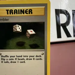 Pokemon TCG Nintendo Gambler Fossil 1st Edition Trainer Common Regular 60/62 - Image 2