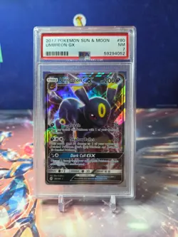 Pokemon TCG Umbreon GX 80/149 Sun & Moon Base Set Ultra Rare PSA 7 - Image 1