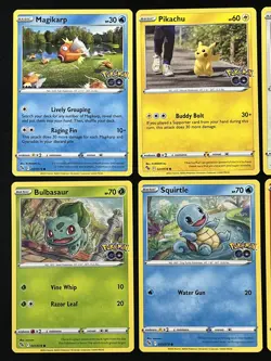 6 Card Lot Eevee , Pikachu , Charmander , Squirtle & More Pokemon Go TCG - Image 2