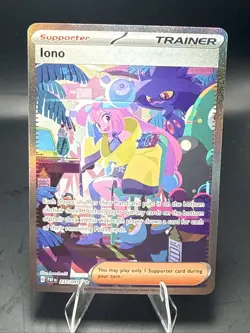 Pokemon TCG Iono Paldean Fates Holo Card 237/091 Special Illustration Rare - Image 1