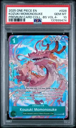Kouzuki Momonosuke Premium Card Collection Best Selection Vol. 4 OP10-028 PSA 10 - Image 1