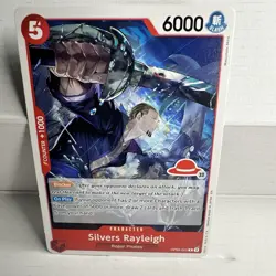 One piece card, Silvers Rayleigh OP09-005 R, RED STRAW HAT LOGO 33, Gol.D.Roger - Image 1