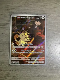 Team Rockets Meowth Illustrated Card 203/182 SV10 Destined Rivals - Image 1