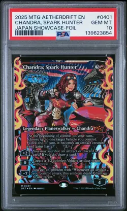 2025 MTG AETHERDRIFT JPN SC-FOIL #0401 CHANDRA, SPARK HUNTER PSA 10 - Image 1
