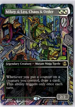 Mikey & Leo, Chaos & Order (Borderless) TMNT Regular NM R 0200 - Image 1