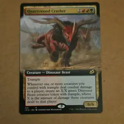 Magic: The Gathering Quartzwood Crasher Extended Art Ikoria Rare Dinosaur Beast - Image 1