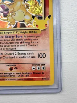 Pokemon Charizard Full Art Holo Rare 004/102 Base Set Mitsuhiro Arita - Image 4