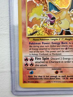 Pokemon Charizard Full Art Holo Rare 004/102 Base Set Mitsuhiro Arita - Image 5