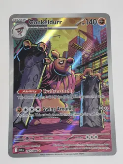 Conkeldurr 127/086 Sv: Black Bolt Illustration Rare Holo Pokemon TCG - Image 1