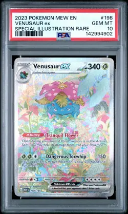 2023 POKEMON MEW EN-151 SPECIAL ILLUSTRATION RARE #198 VENUSAUR EX PSA 10 - Image 1