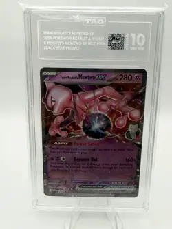 2025 POKEMON BLACK STAR PROMO #205 TEAM ROCKET'S MEWTWO EX TAG 10 - Image 1