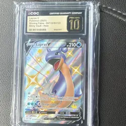 Pokemon TCG Lapras V SV110/SV122 Shining Fates Shiny Vault Shiny Holo CGC 10 - Image 1