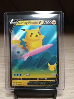 Surfing Pikachu V 006/025 Celebrations NM Ultra Rare Pokemon Card - Image 1