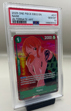 2025 One Piece EB02-017 Nami Alt Art PSA 10 Alternate Rare Extra Booster 25th - Image 2