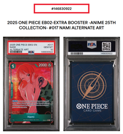 2025 One Piece EB02-017 Nami Alt Art PSA 10 Alternate Rare Extra Booster 25th - Image 3
