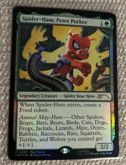 MTG Spider Ham Peter Porker Foil Play Promo Card New Spider Man Mtg - Image 1