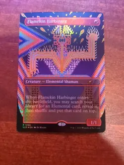 MTG: Flamekin Harbinger BORDERLESS FOIL, NM Secret Lair Chase Creature Card!! - Image 2